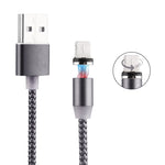Cáp sạc từ tính xoay 360 độ 8 Pin ra USB 2.0 kiểu dệt có đèn LED báo hiệu, chiều dài cáp: 1m
