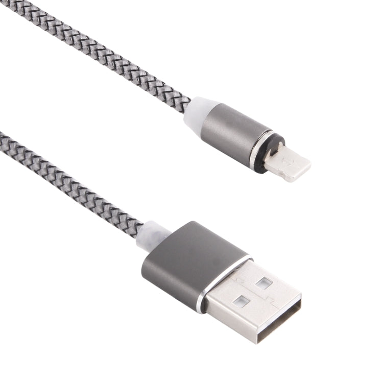 Cáp sạc từ tính xoay 360 độ 8 Pin ra USB 2.0 kiểu dệt có đèn LED báo hiệu, chiều dài cáp: 1m