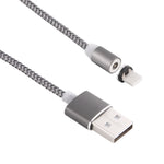 Cáp sạc từ tính xoay 360 độ 8 Pin ra USB 2.0 kiểu dệt có đèn LED báo hiệu, chiều dài cáp: 1m