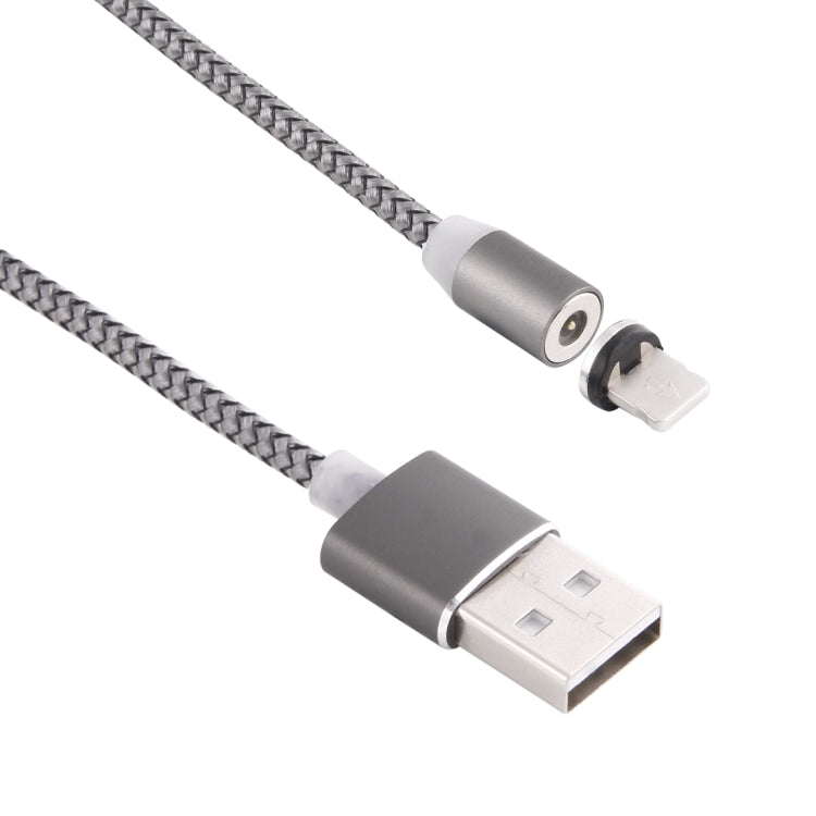 Cáp sạc từ tính xoay 360 độ 8 Pin ra USB 2.0 kiểu dệt có đèn LED báo hiệu, chiều dài cáp: 1m