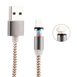 Cáp sạc từ tính xoay 360 độ 8 Pin ra USB 2.0 kiểu dệt có đèn LED báo hiệu, chiều dài cáp: 1m