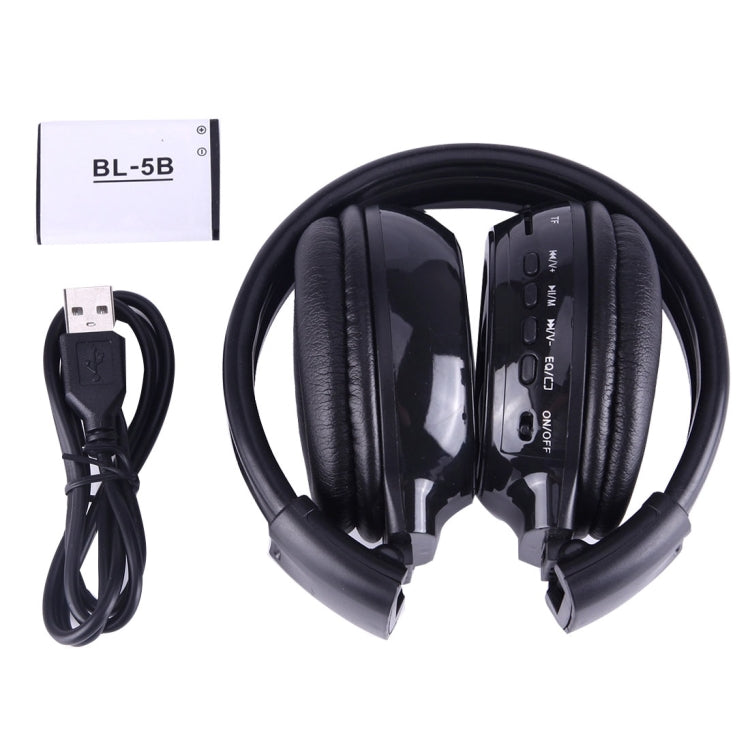 BS-N65 Tai nghe không dây stereo HiFi gập băng đô với màn hình LCD & khe cắm thẻ TF & đèn báo LED & chức năng FM, BS-N65