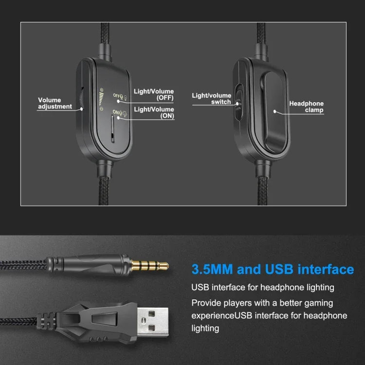 Tai nghe chơi game ONIKUMA K8 chụp tai, âm bass stereo vòm có micro & đèn LED