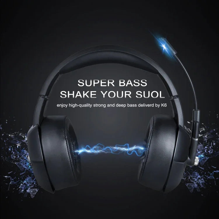 Tai nghe chơi game ONIKUMA K6 chụp tai, âm bass stereo vòm có micro & đèn RGB