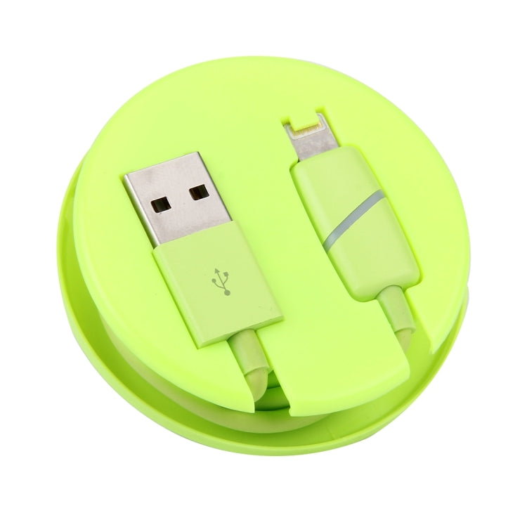 Cáp đồng bộ dữ liệu 1m kiểu hộp quà cuộn tròn 8 chân sang USB có đèn báo cho iPhone, iPad