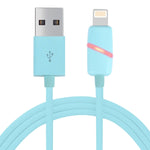 Cáp đồng bộ dữ liệu 1m kiểu hộp quà cuộn tròn 8 chân sang USB có đèn báo cho iPhone, iPad