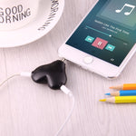 Cáp chia âm thanh hình trái tim đa chức năng 1 đầu đực sang 2 đầu cái 3.5mm kèm móc khóa cho iPhone, iPad, iPod, Samsung, Xiaomi, HTC và các sản phẩm điện tử kỹ thuật số giao diện âm thanh 3.5mm