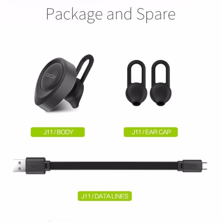 QCY J11 Tai nghe Bluetooth không dây đa năng 4.1 có mic cho điện thoại thông minh hoặc các thiết bị Bluetooth khác, Khoảng cách Bluetooth hiệu quả: 10M