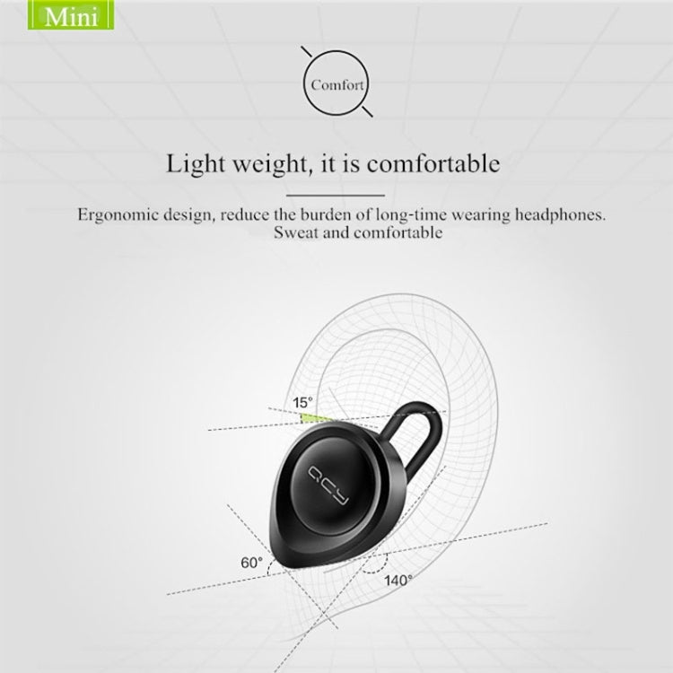 QCY J11 Tai nghe Bluetooth không dây đa năng 4.1 có mic cho điện thoại thông minh hoặc các thiết bị Bluetooth khác, Khoảng cách Bluetooth hiệu quả: 10M