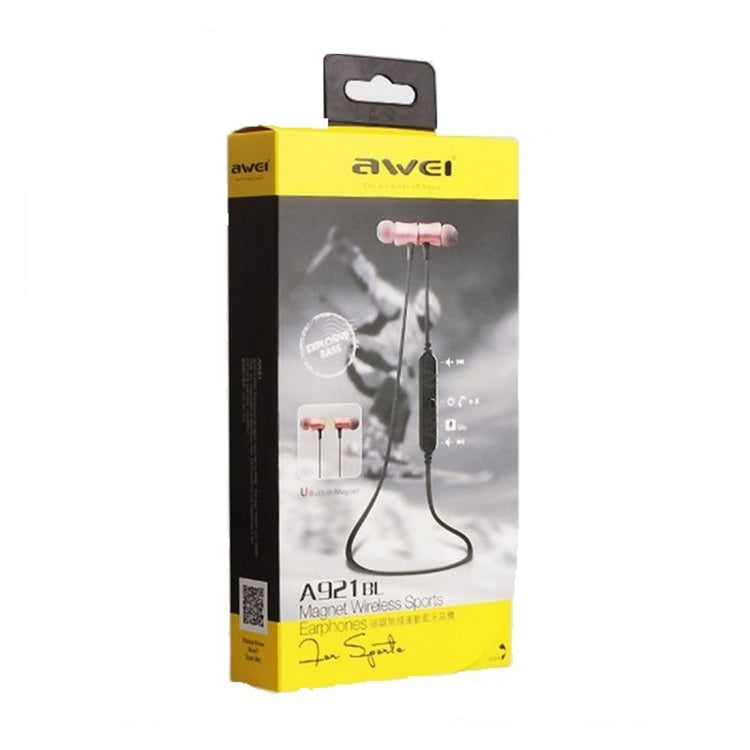 AWEI A921BL Tai nghe thể thao Bluetooth từ tính không dây có điều khiển dây + mic
