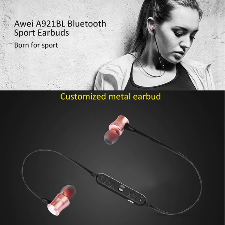 AWEI A921BL Tai nghe thể thao Bluetooth từ tính không dây có điều khiển dây + mic