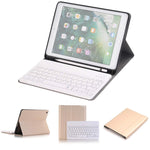 Bàn phím Bluetooth tháo rời + Bao da máy tính bảng gập ngang có giá đỡ & ngăn đựng bút cho iPad Pro 9.7 inch, iPad Air, iPad Air 2, iPad 9.7 inch (2017), iPad 9.7 inch (2018), A07B Xanh dương, A07B Vàng hồng, A07B Đen, A07B Vàng
