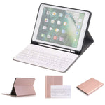 Bàn phím Bluetooth tháo rời + Bao da máy tính bảng gập ngang có giá đỡ & ngăn đựng bút cho iPad Pro 9.7 inch, iPad Air, iPad Air 2, iPad 9.7 inch (2017), iPad 9.7 inch (2018), A07B Xanh dương, A07B Vàng hồng, A07B Đen, A07B Vàng