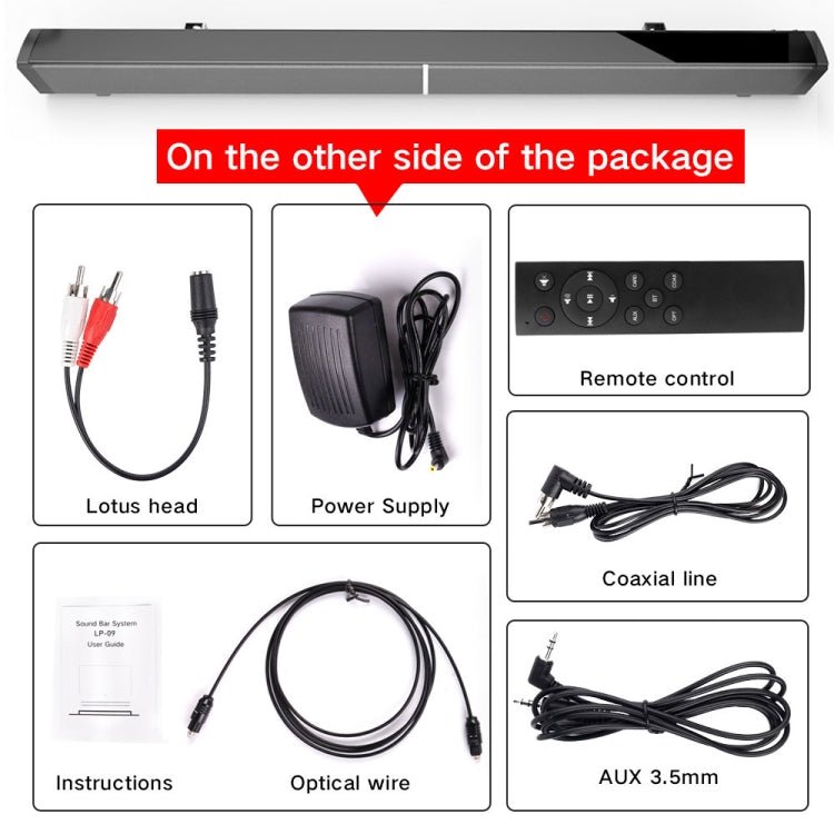 Loa thanh LP-09 (CE0148) dàn âm thanh rạp hát tại nhà Bluetooth không dây với điều khiển từ xa, CE0148 màu đen