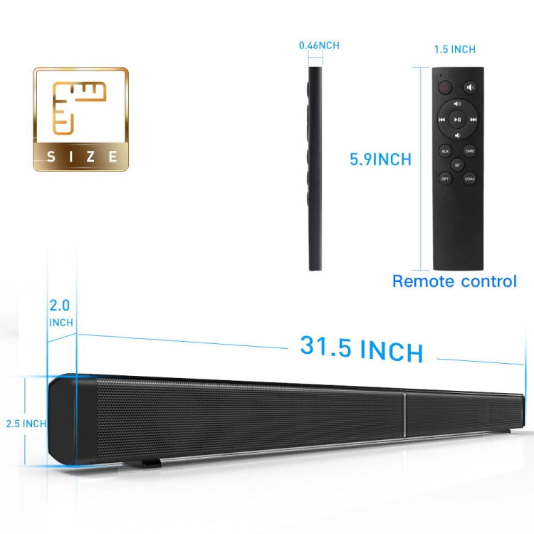Loa thanh LP-09 (CE0148) dàn âm thanh rạp hát tại nhà Bluetooth không dây với điều khiển từ xa, CE0148 màu đen