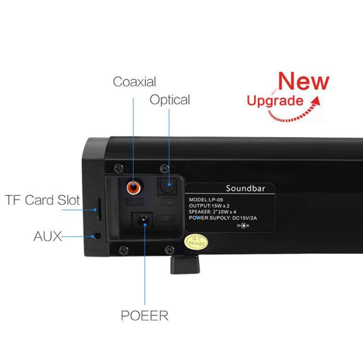 Loa thanh LP-09 (CE0148) dàn âm thanh rạp hát tại nhà Bluetooth không dây với điều khiển từ xa, CE0148 màu đen