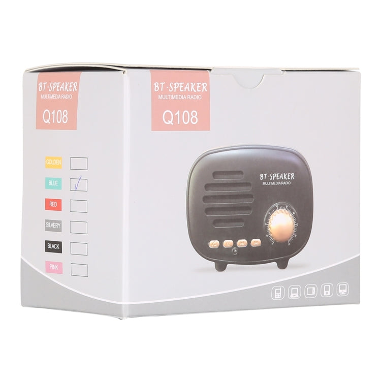 Loa Bluetooth mini retro Q108, hỗ trợ rảnh tay / thẻ TF / ổ đĩa U / FM