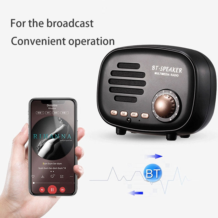 Loa Bluetooth mini retro Q108, hỗ trợ rảnh tay / thẻ TF / ổ đĩa U / FM