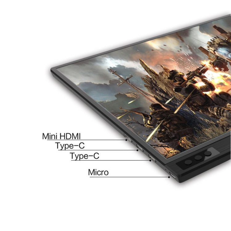 Thiết bị hiển thị di động 15.6 inch 1080P góc rộng 178 độ HD cho máy tính để bàn / máy chơi game / màn hình đồng thời / PS4 / PS3 / XBox, có Mini HDMI & Micro USB & 2 cổng USB-C / Type-C