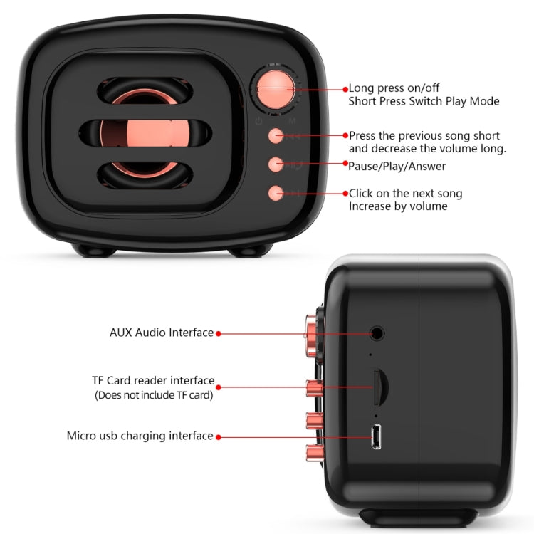 Loa Bluetooth không dây phong cách cổ điển B11 Bluetooth 5.0, hỗ trợ gọi rảnh tay & thẻ TF 32GB & jack âm thanh 3.5mm