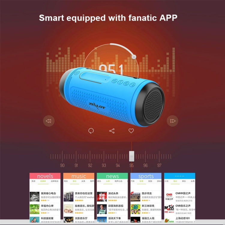 Loa Bluetooth không dây đa chức năng ZEALOT A1 Bass, tích hợp micro, hỗ trợ gọi Bluetooth & AUX & thẻ TF & đèn LED