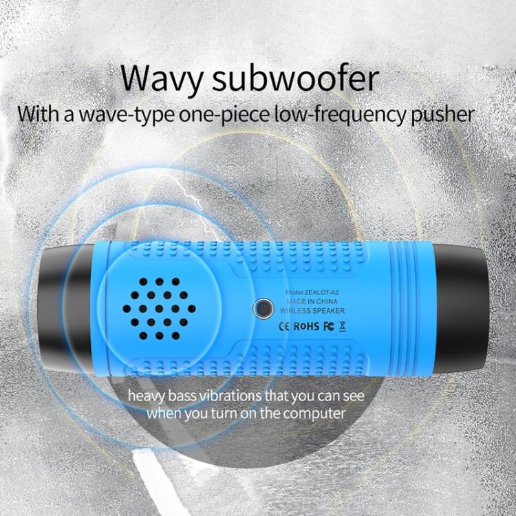 Loa Bluetooth không dây đa chức năng ZEALOT A2 Bass, tích hợp micro, hỗ trợ gọi Bluetooth & AUX & thẻ TF & đèn LED