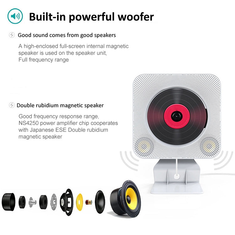 Loa Bluetooth hiển thị kỹ thuật số di động thế hệ thứ hai có đầu CD và điều khiển từ xa, hiển thị kỹ thuật số