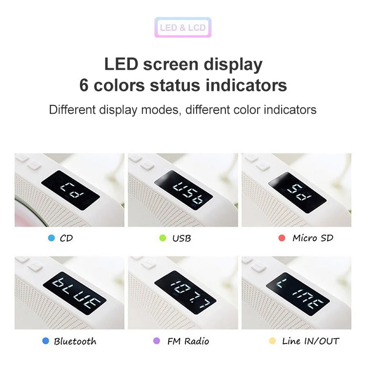 Loa Bluetooth hiển thị kỹ thuật số di động thế hệ thứ hai có đầu CD và điều khiển từ xa, hiển thị kỹ thuật số