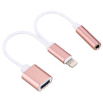 Cáp chuyển đổi sạc 10cm 8 Pin cái & âm thanh 3.5mm cái sang 8 Pin đực, hỗ trợ tất cả hệ điều hành IOS