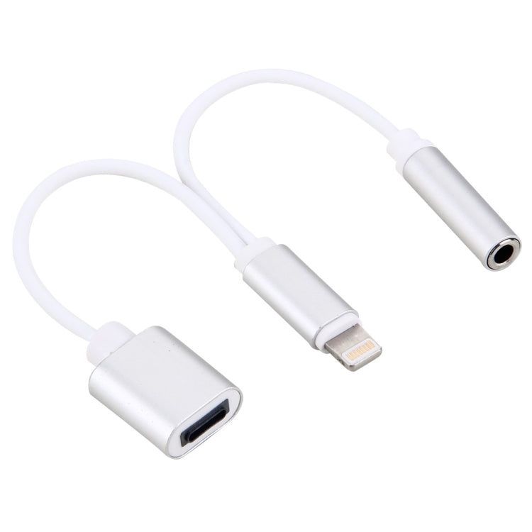 Cáp chuyển đổi sạc 10cm 8 Pin cái & âm thanh 3.5mm cái sang 8 Pin đực, hỗ trợ tất cả hệ điều hành IOS