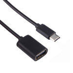 Cáp OTG dây kim loại USB cái 8.3cm sang Type-C đực, cáp sạc dữ liệu