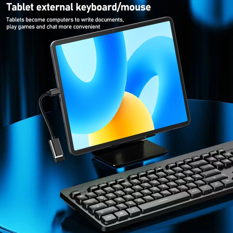 Cáp OTG dây kim loại USB cái 8.3cm sang Type-C đực, cáp sạc dữ liệu