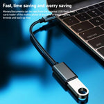 Cáp OTG dây kim loại USB cái 8.3cm sang Type-C đực, cáp sạc dữ liệu