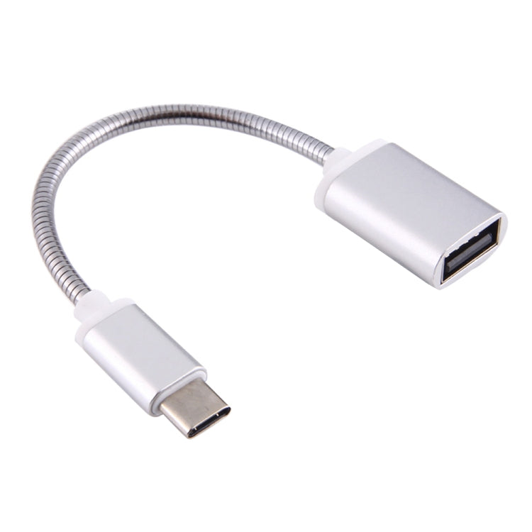 Cáp OTG dây kim loại USB cái 8.3cm sang Type-C đực, cáp sạc dữ liệu