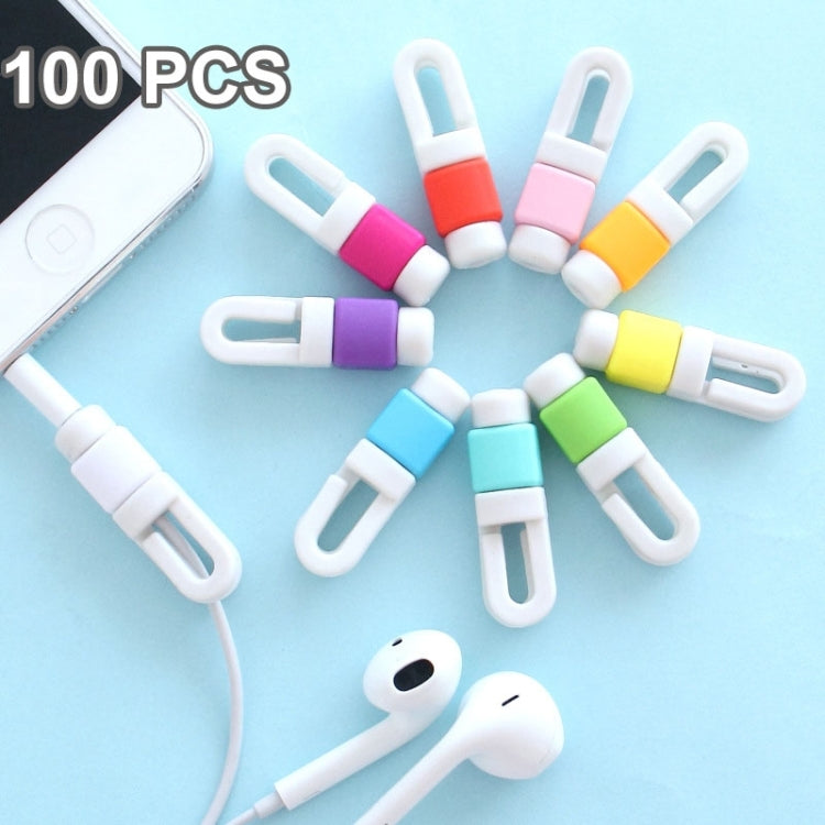 100 cái vỏ bảo vệ dây cáp tai nghe, giá cuộn dây, bộ tổ chức dây, giao màu ngẫu nhiên, 100 cái