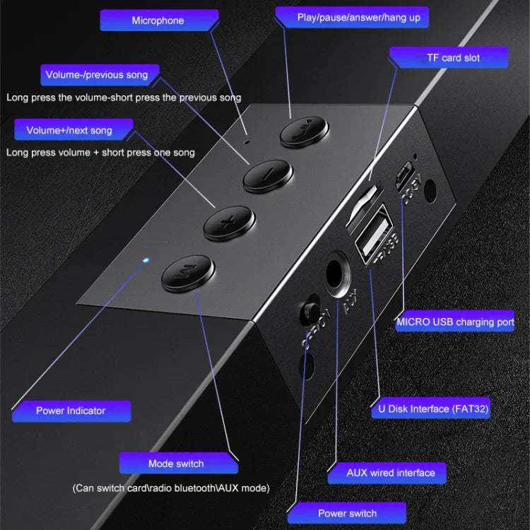 Loa Bluetooth không dây YINDIAO A36 Bluetooth 5.0 Subwoofer thông minh cho máy tính, phiên bản nâng cấp Bluetooth (màu đen)