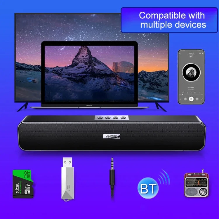 Loa Bluetooth không dây YINDIAO A36 Bluetooth 5.0 Subwoofer thông minh cho máy tính, phiên bản nâng cấp Bluetooth (màu đen)