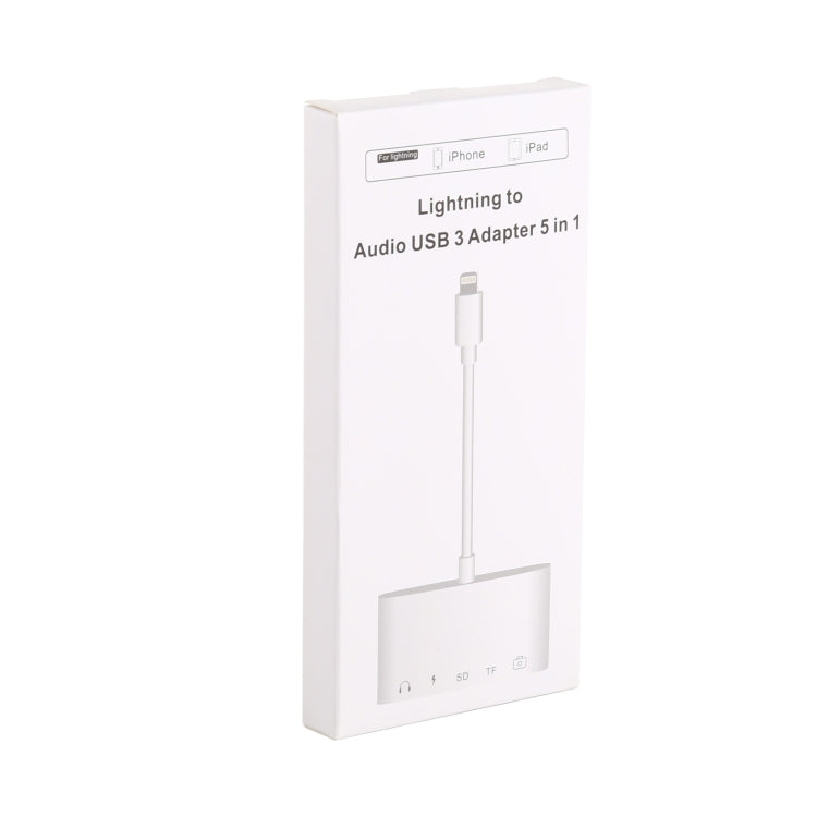 Bộ chia 5 trong 1 8 chân sang USB HUB và USB-C / Type-C và tai nghe 3.5mm và đầu đọc thẻ SD và TF