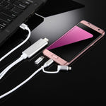 Cáp chuyển đổi 3 trong 1 Micro USB & 8 Pin & Type-C sang HDMI HD 1080P HDTV
