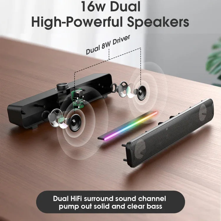 Loa không dây di động ngoài trời L16 với đèn RGB HiFi USB Bluetooth, L16