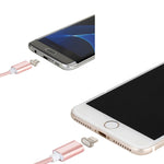 Cáp dữ liệu từ tính 2 trong 1 Micro USB & 8 Pin ra USB 2.0 kiểu dệt 5V 2A, chiều dài cáp: 1.2m