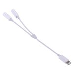 Bộ chuyển đổi âm thanh 2 trong 1 MH027 dài 16cm, 2 đầu 3.5mm cái sang 8 Pin đực
