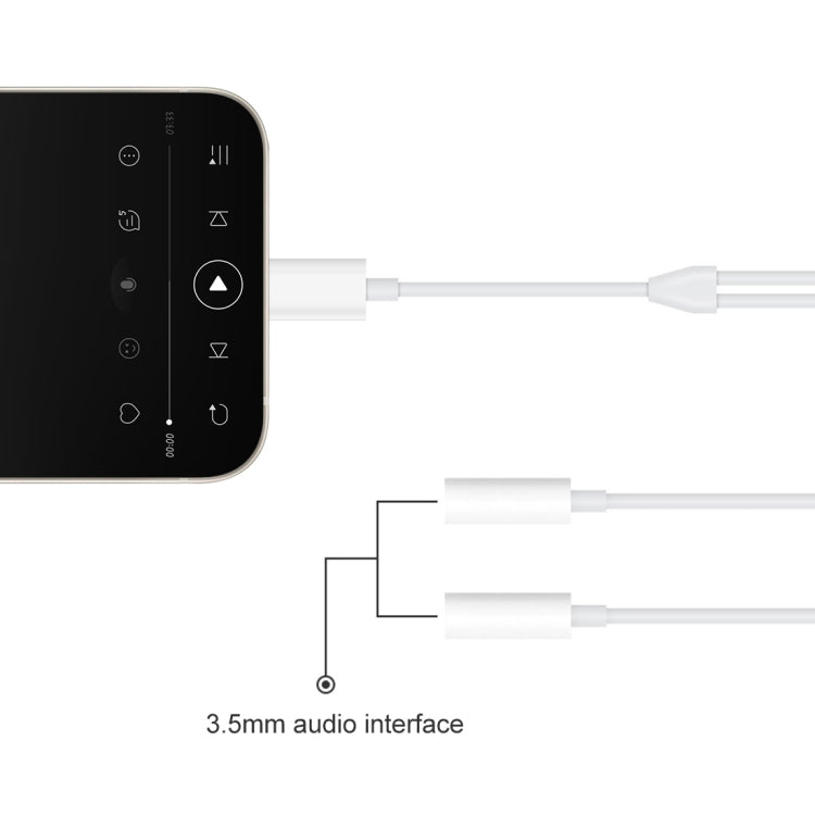 Bộ chuyển đổi âm thanh 2 trong 1 MH027 dài 16cm, 2 đầu 3.5mm cái sang 8 Pin đực