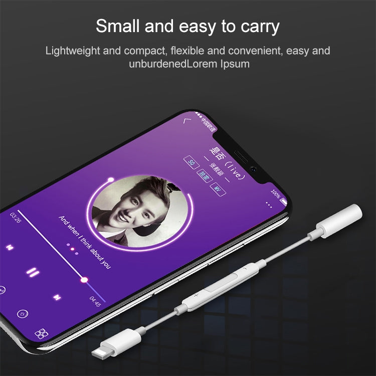 Dây jack tai nghe 8 Pin đực sang 3.5mm cái có điều khiển, bộ chuyển đổi âm thanh Bluetooth, hỗ trợ nghe nhạc, gọi điện, điều chỉnh âm lượng
