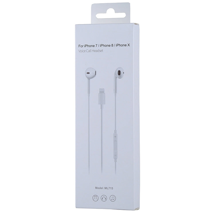 Tai nghe Bluetooth có điều khiển dây 1.2m ML715 8 Pin, hỗ trợ nghe nhạc, gọi điện, điều chỉnh âm lượng, ML715 điều khiển âm lượng