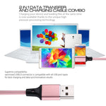 Cáp sạc đồng bộ dữ liệu 1m 2A USB sang 8 chân kiểu dệt nylon, 8 chân màu hồng, 8 chân màu xanh dương, 8 chân màu đỏ, 8 chân màu trắng