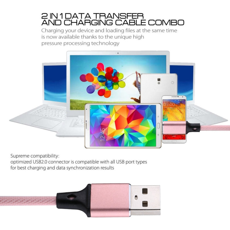 Cáp sạc đồng bộ dữ liệu 1m 2A USB sang 8 chân kiểu dệt nylon, 8 chân màu hồng, 8 chân màu xanh dương, 8 chân màu đỏ, 8 chân màu trắng