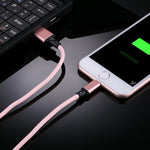 Cáp sạc đồng bộ dữ liệu 1m 2A USB sang 8 chân kiểu dệt nylon, 8 chân màu hồng, 8 chân màu xanh dương, 8 chân màu đỏ, 8 chân màu trắng