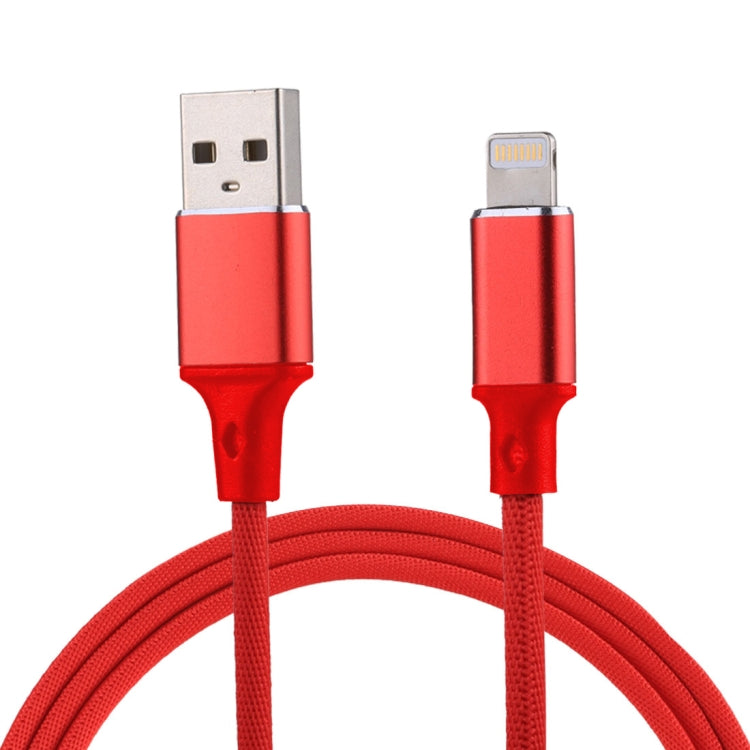 Cáp sạc đồng bộ dữ liệu 1m 2A USB sang 8 chân kiểu dệt nylon, 8 chân màu hồng, 8 chân màu xanh dương, 8 chân màu đỏ, 8 chân màu trắng