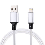Cáp sạc đồng bộ dữ liệu 1m 2A USB sang 8 chân kiểu dệt nylon, 8 chân màu hồng, 8 chân màu xanh dương, 8 chân màu đỏ, 8 chân màu trắng